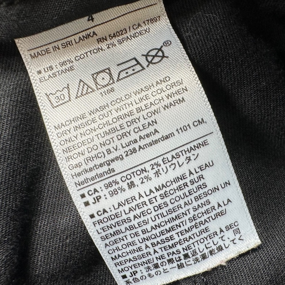 BANANA REPUBLIC High-Rise Chino Pants Black Tapered Leg Ankle Zip Women's 4 - Picture 5 of 12